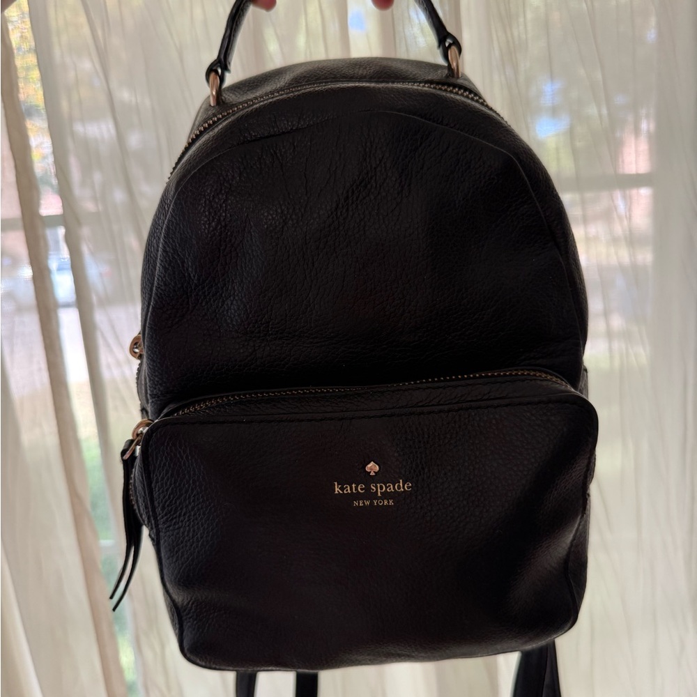 Kate Spade Black Leather Backpack
